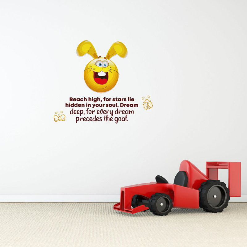 Décalcomanie murale haut en vinyle mignonne REACH, H 30 po x l 30 po x P 0,05 po