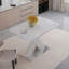 Table de salle à manger rectangulaire moderne, extensible, avec plateau en marbre blanc imprimé + pied de table en panneau de fibres à densité moyenne avec base en métal (même SKU: W757S00007)-298016380-298016383