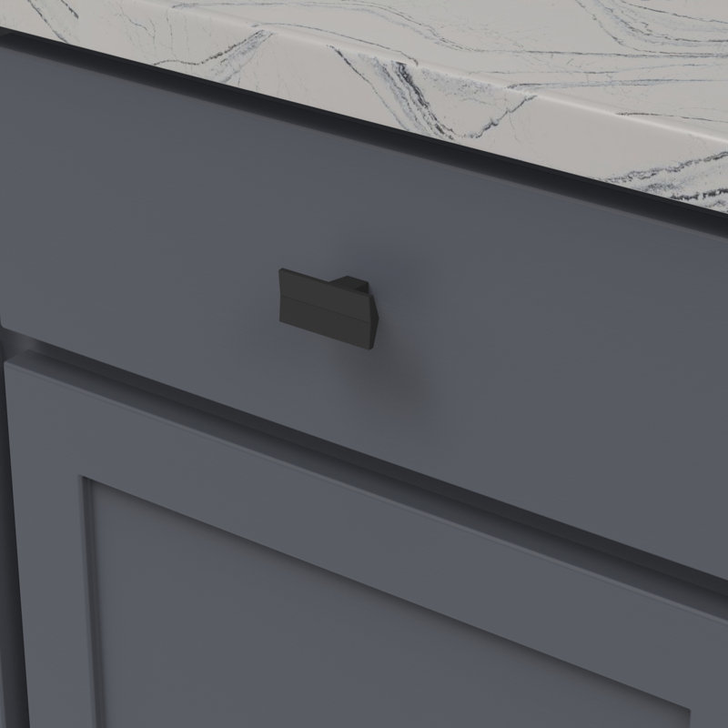 Avenue Rectangular Knob, Matte Black