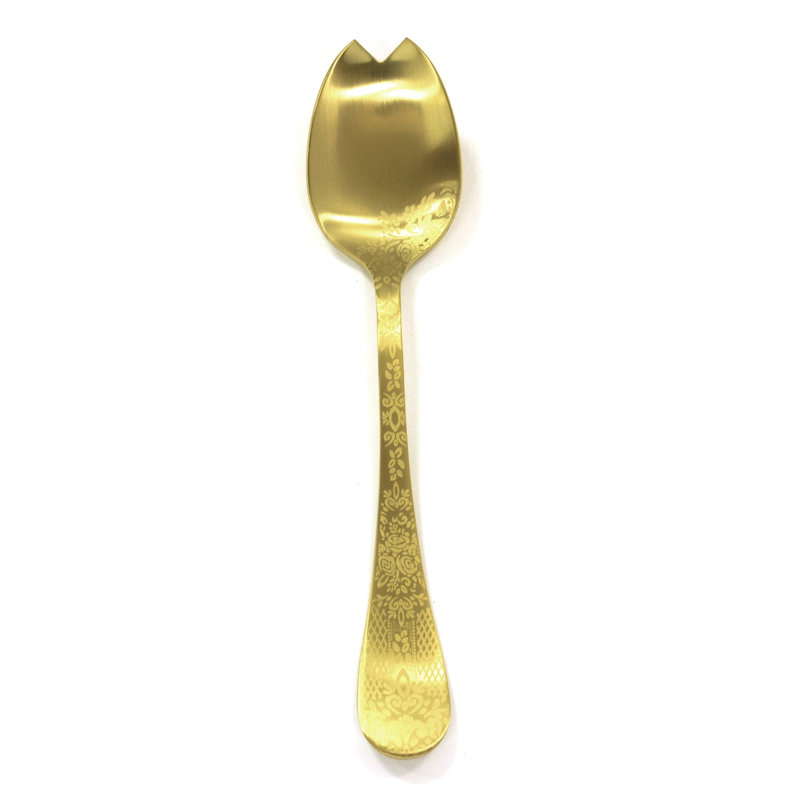Casablanca Stainless Steel Salad Servers, Ice Gold