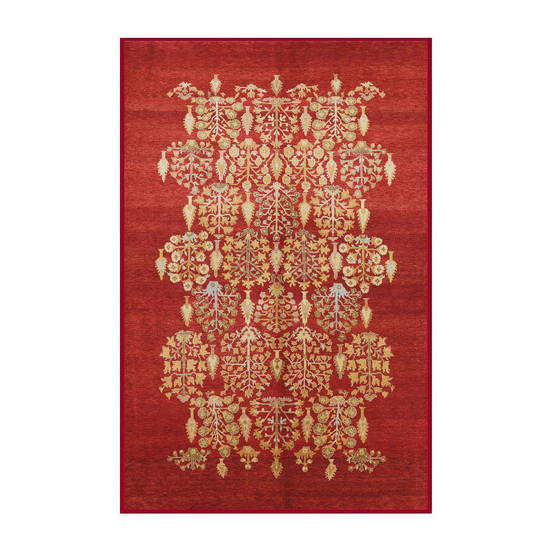 Tapis oriental rouge / jaune Mellville, Tapis de couloir 2 pi x 5 pi