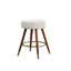 Tabouret de comptoir pivotant à 360 ° Boucle - Design Mid-Century, blanc, bois brun, revêtement de salle à manger