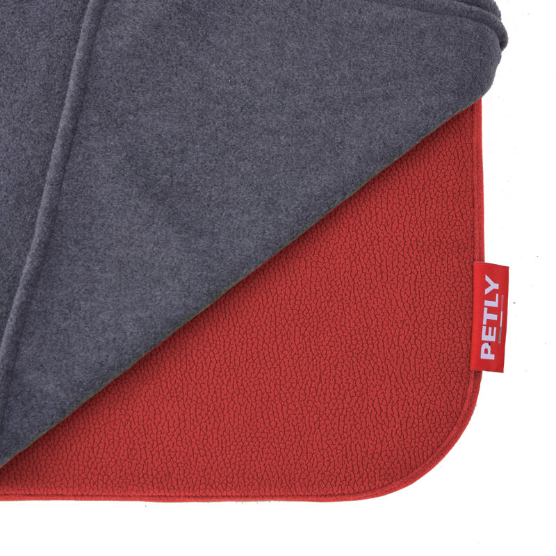 Orthopedic Microfibre Pet Bed, Medium (80cm W x 60cm D), Red