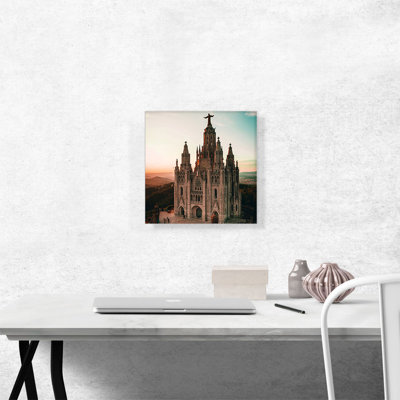 Cathédrale à Barcelone, Espagne, reproduction de photo sur toile tendue