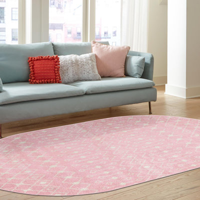 Tapis rose en polypropylène tissé à la machine Briehn