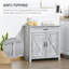 Schuh Farmhouse Barn Door Sideboard Storage Cabinet Coffee Bar Grey Grain