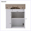 Meuble-lavabo moderne flottant avec rangement en céramique et à droite