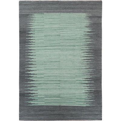 Jahnasia One-of-a-Kind Rectangle 6'1" X 9'1" New Age Wool Area Rug in