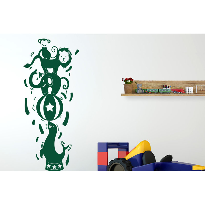 Animals Wall Decal, Dark Green