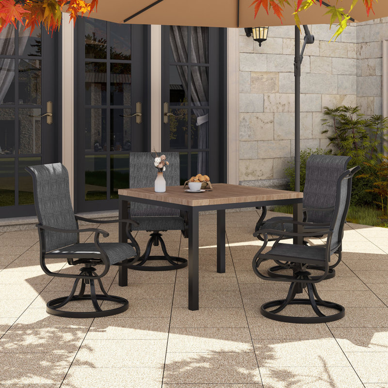 Fauteuil de salle à manger pivotant Ashalyn, Gris clair