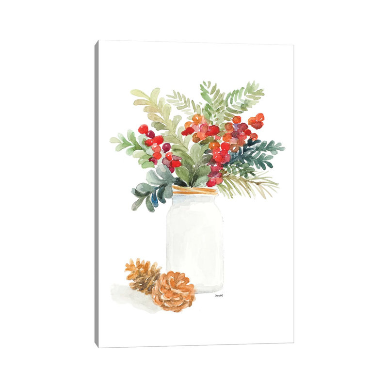 Mason Jar of Christmas 1 Piece Wrapped Canvas Wall Art, 20.32 cm H x 30.48 cm W