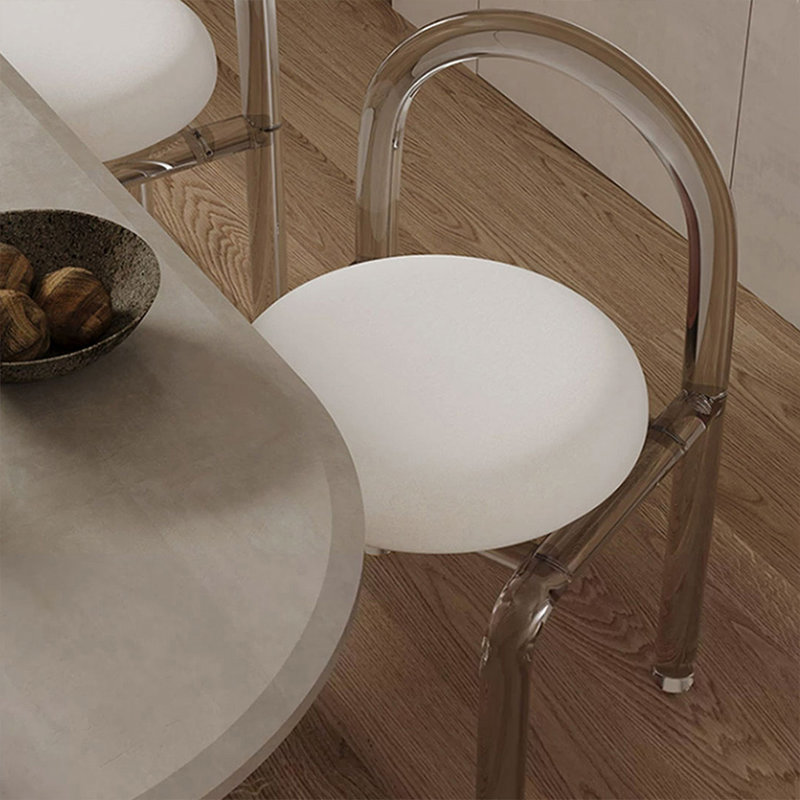 Modern Clear Solid back side Chair(Set of 2)