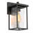 Cosimo 1-Lights Square Seeded/ Bubble Black Outdoor Wall Sconce