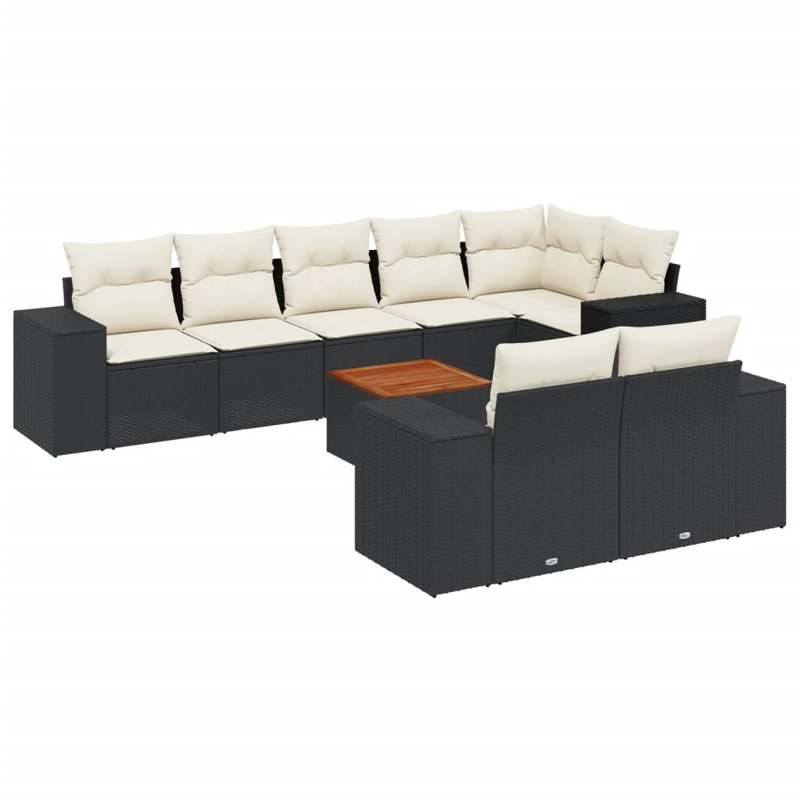 Vidaxl Garden Sofa Set Black, Cream White