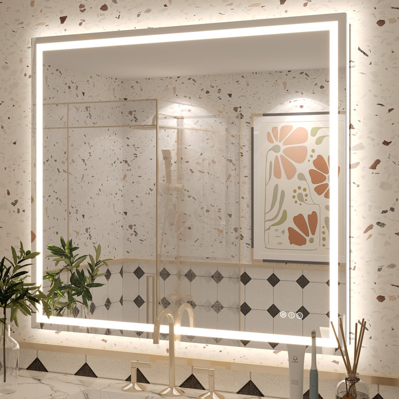 Miroir de salle de bain Molly Framelss, 40 po x 36 po, Transparent