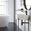 Lavabo console rond 15,75 "avec support pour lavabo Monaco, lavabo blanc-100946684