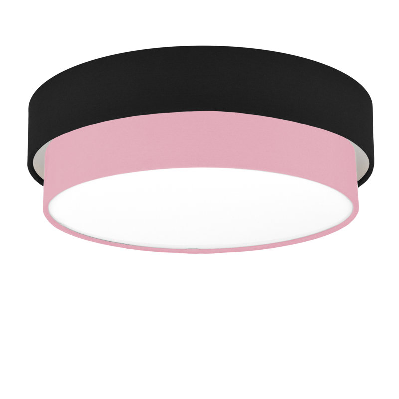 Elanaz Fabric Flush Mount, Pink, Black