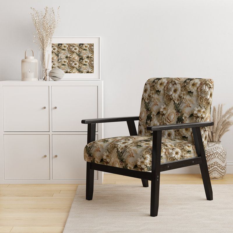 Chaise d'appoint florale Cobalt, Voile de dentelle florale intemporel blanc