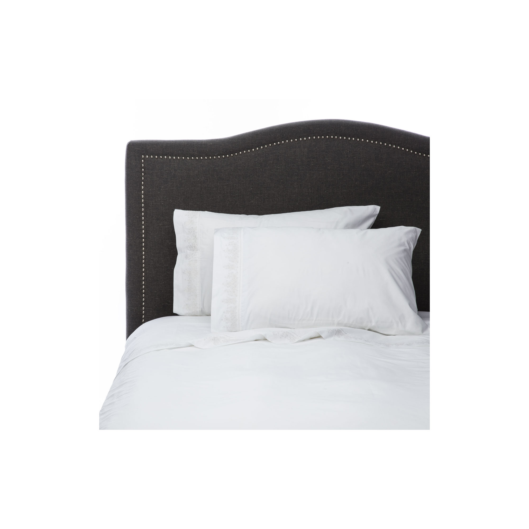 Cali 100% Cotton Percale Sheet Set, California King Sheet Set with 2 Pillowcase, White