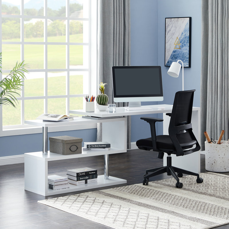 Bureau en L réversible, Blanc
