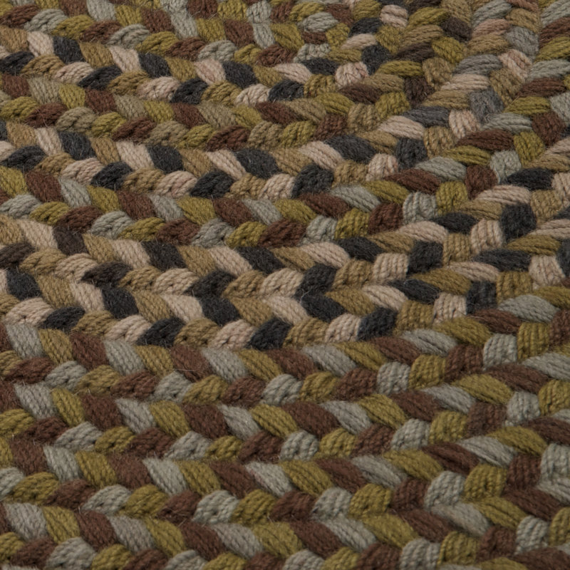 Vada Braided Wool Reversible Runner - Green, Runner 2'6" x 14'