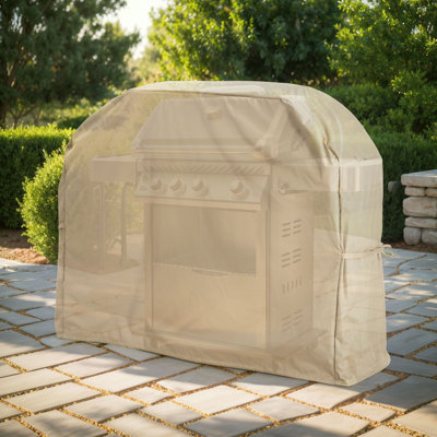 Housse de barbecue beige imperméable 58 po - Housse pour barbecue au gaz d'extérieur robuste avec poignées et coutures renforcées, convient aux barbecues de L 58 po x l 24 po x H 48 po