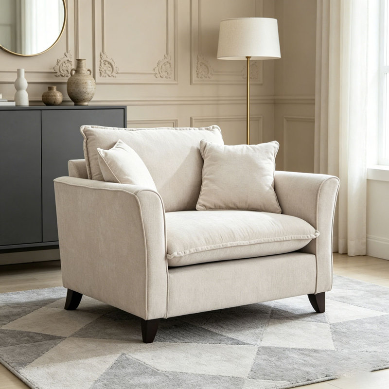 Fauteuil surdimensionné de 46,3 po, Crème