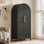 Armoire incurvée noire avec 2 portes et 1 tiroir