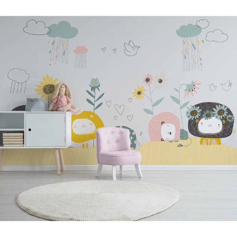Papier peint amovible à la main, L 105,96 po x l 187 po