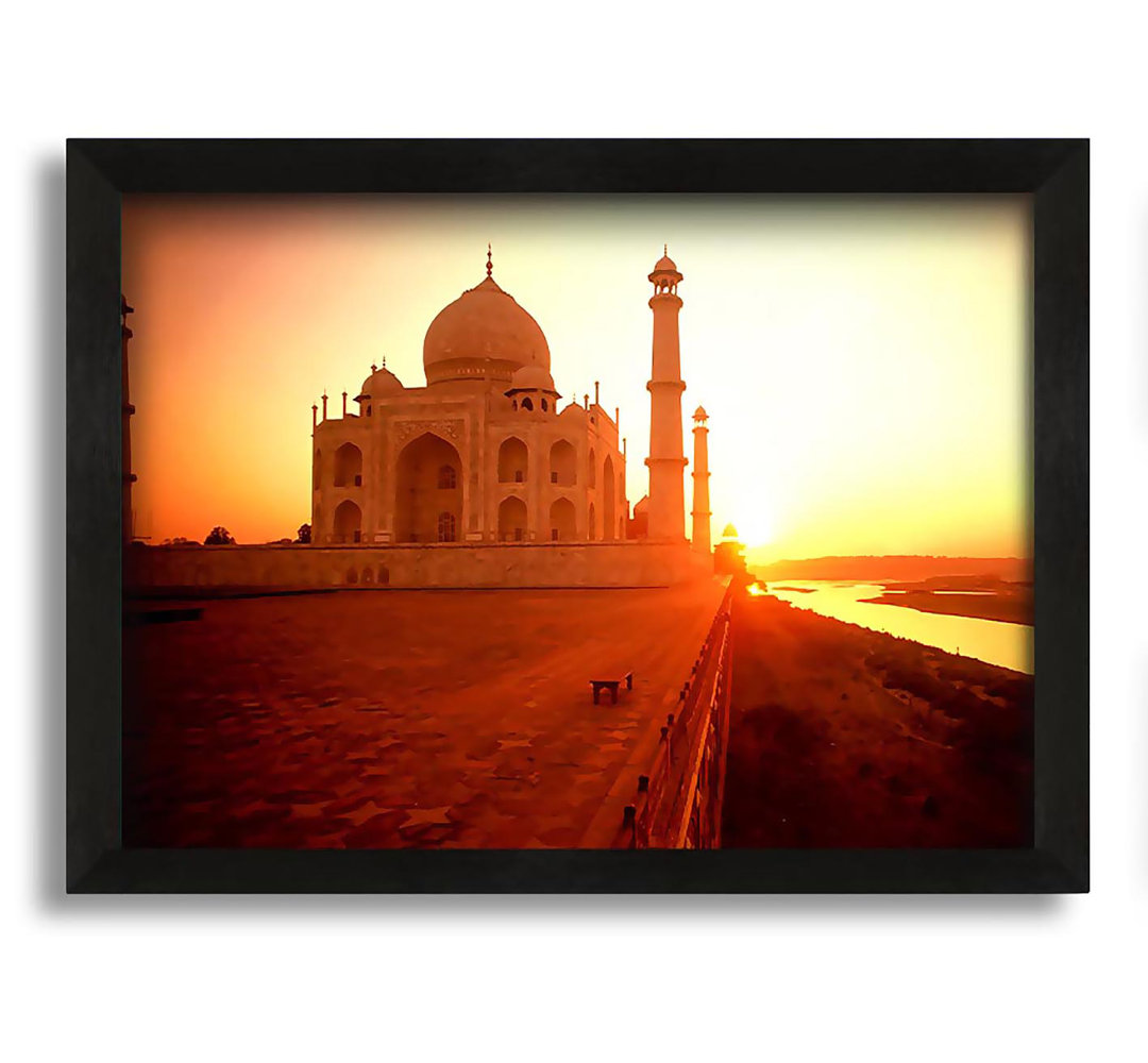 Gerahmter Fotodruck The Taj Mahal at Sunset India