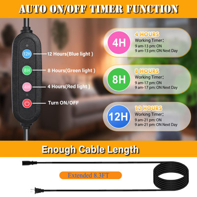 Grow Light With Tripod Stand And Timer, Sunlight Full Spectrum Grow Lights For Seed Starting, 25W 2000Lm LED Growing Lamps For Tall Plants, Bonsai Tre