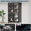 Vitrine en verre avec lumières RVB, armoires à 4 niveaux avec 3 lumières colorées, vitrine avec capteur de corps humain et ports USB, armoire de rangement en coin pour objets de collection