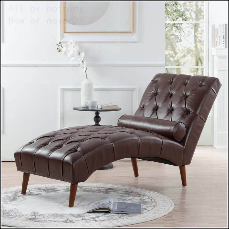 Chaise longue rembourrée, Marron foncé