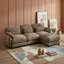 Canapé modulaire moderne en chenille avec pouf amovible, coussins lombaires, coussins en mousse haute densité et assise profonde-286946965