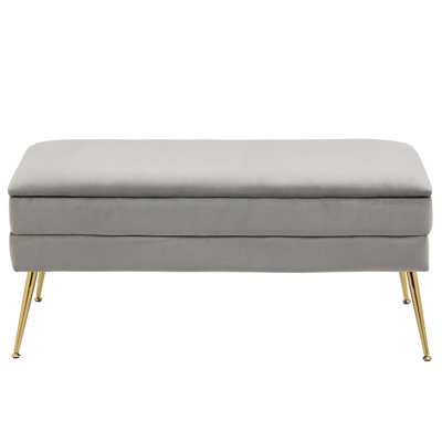 Jakailyn Velvet Upholstered Storage Bench