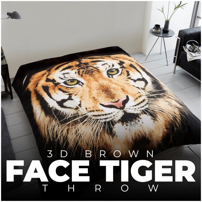 3D Animal Throw Widlife Blanket Ultra Soft Warm Fleece Animal Lovers Decorative Blanket for Sofa Couch Bed Living Room Bedroom Cosy Comfort