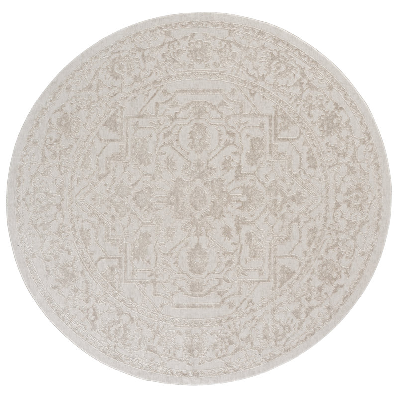 Reflection Performance Oriental Indoor Rug, 6'-7" x 6'-7" Round