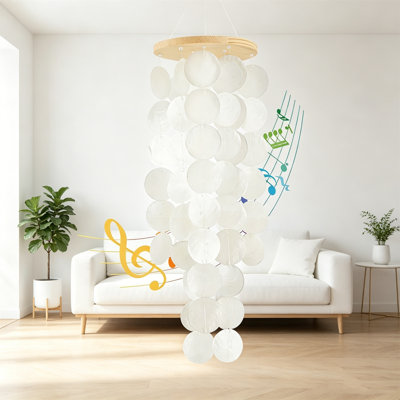 Carillons éoliens pour l'extérieur - décor intérieur / extérieur de style bord de mer, mélodie apaisante, plateau en bois naturel, cadeau pour les amateurs de carillons éoliens