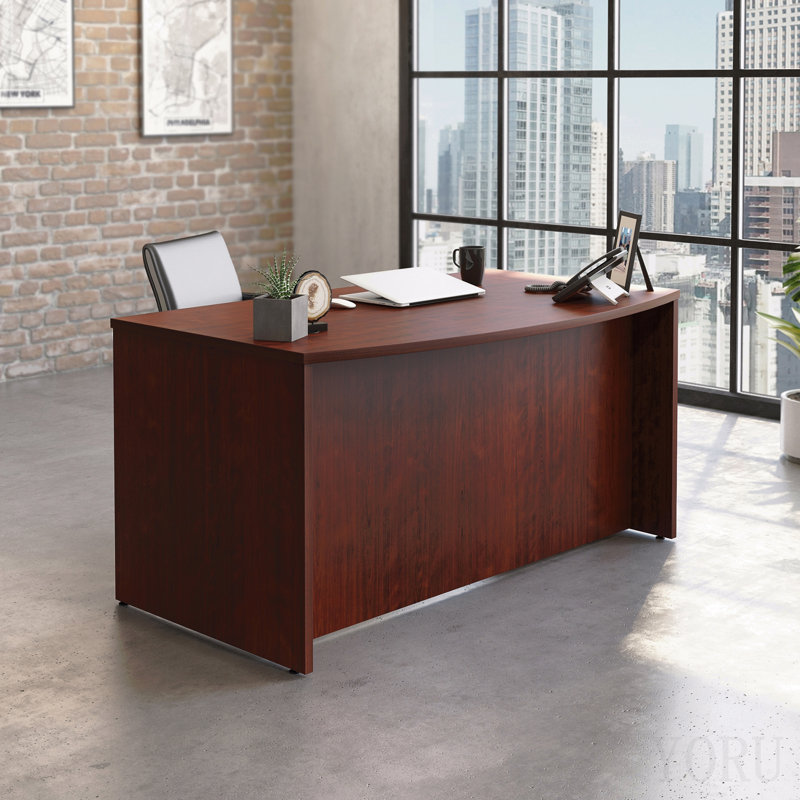 Bowfront Executive Desk 60", Red Finish