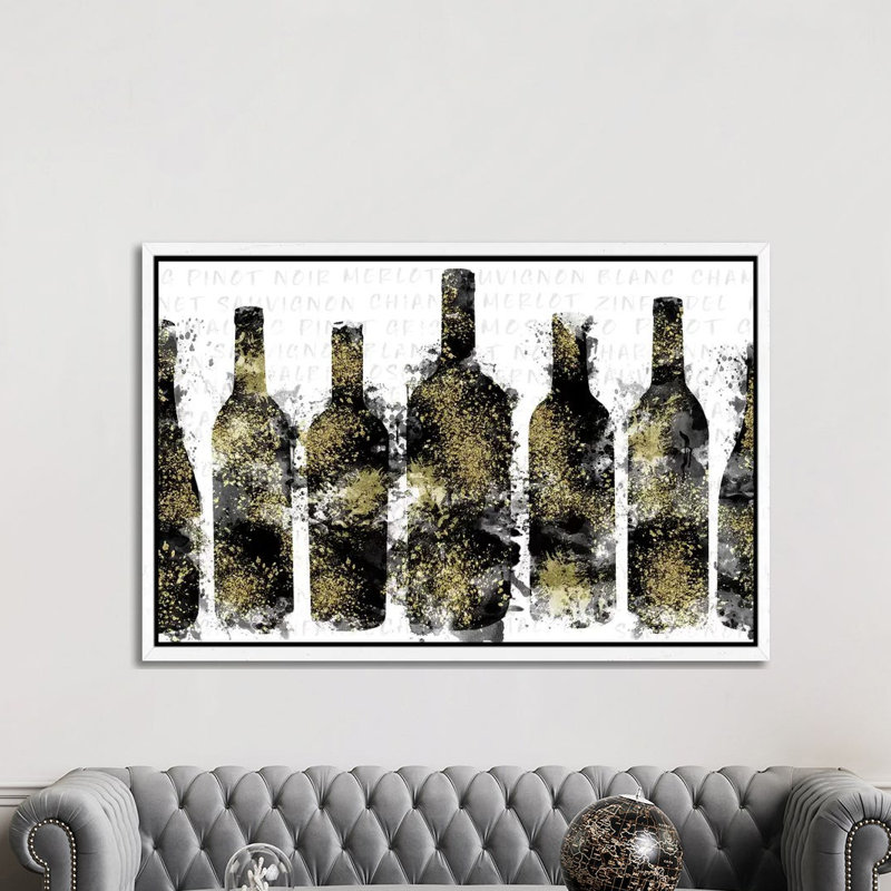 Wine Selection by Natalie Carpentieri - Print on Canvas, White Framed, 66.04 cm H x 45.72 cm W x 1.91 cm D