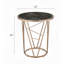 Table de bout moderne de luxe avec table de bout ronde au fini noir et champagne