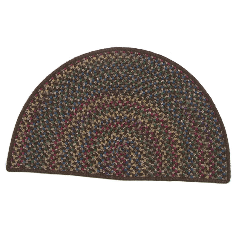 Tapis brun / bleu rustique à chevrons tressés 1 pi 6 po x 2 pi 6 po