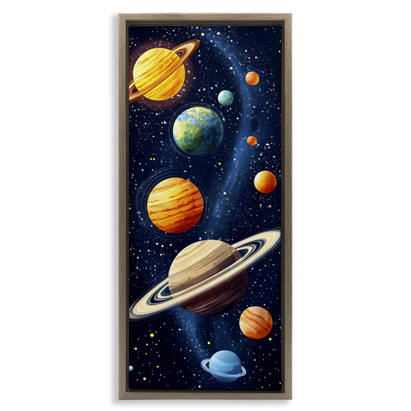 Cadre flottant Galaxy Swirl, conçu par Creative Studio, 31 x 15, Montalcino Elm Floater Framed