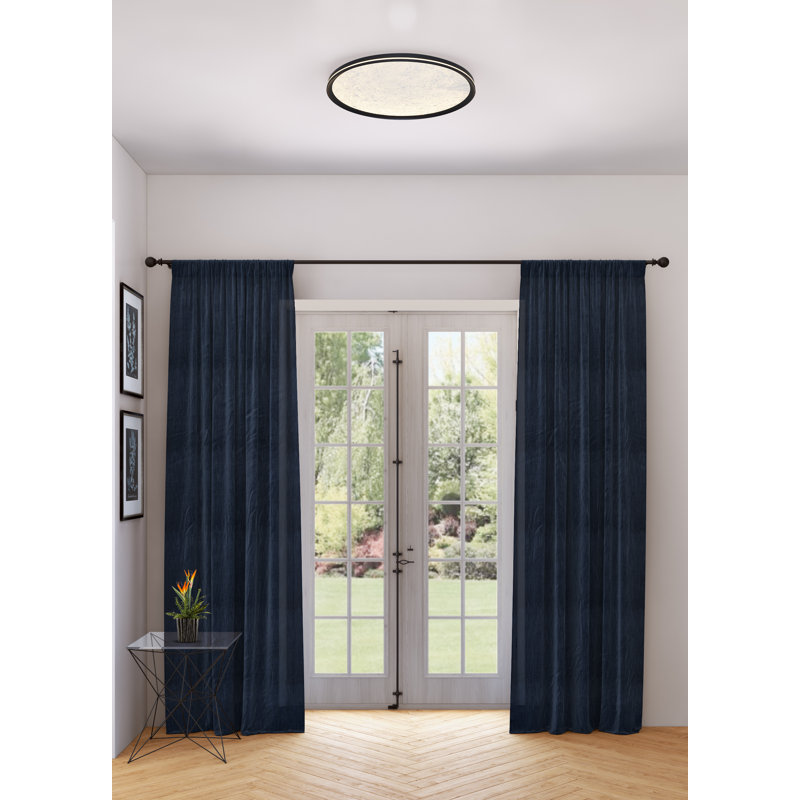 Luna - Plafonnier encastré à DEL intégré - Noir, H 2,56 po x l 11,81 po x P 11,81 po