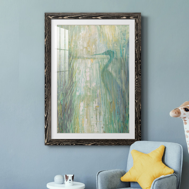 Morning Egret II - peinture encadrée, H 31,5 po x l 23,5 po x P 1,5 po, Cadre noir