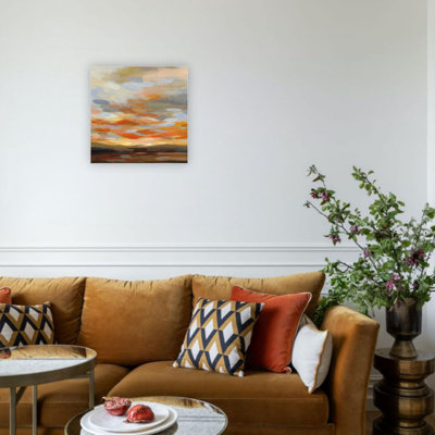 Orange High Desert Sky Canvas Print Premium Modern Home Wall Art 24 x 24 Inch