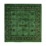 Overdyed One-of-a-Kind 6' 1" X 6' 3" Hand Knotted Area Rug
