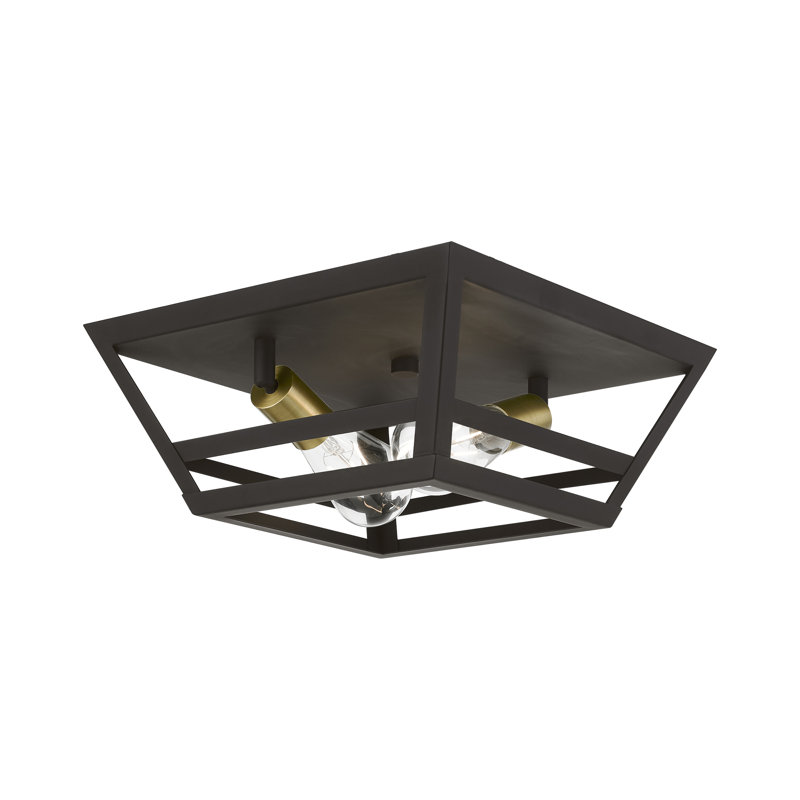 Plafonnier encastré 13 po 2 lumières Rosso, Bronze / laiton antique, Bronze