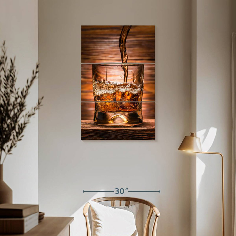 Whiskey Poured On Glass, 57" H x 36" W