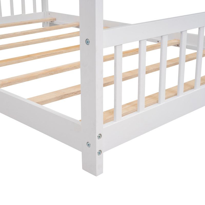 Lit en forme de maison, Blanc, Double